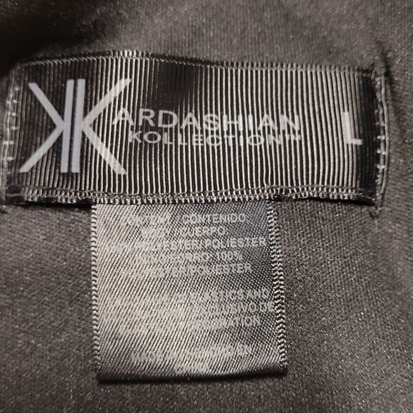 Kardashian Kollection Soft Fringe Mini Skirt Black Lined Side Zip KKW Large - Picture 9 of 15